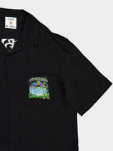 Casablanca Black Volcano Silk Short Sleeve Shirt