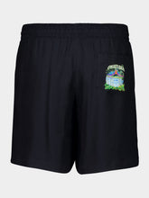 Casablanca Black Volcano Jacquard Silk Shorts