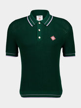 Casablanca Green Mini Crochet Knit Polo