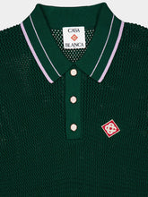 Casablanca Green Mini Crochet Knit Polo