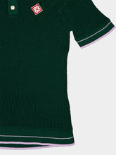 Casablanca Green Mini Crochet Knit Polo