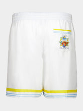 Casablanca White Tennis Landscape Silk Shorts
