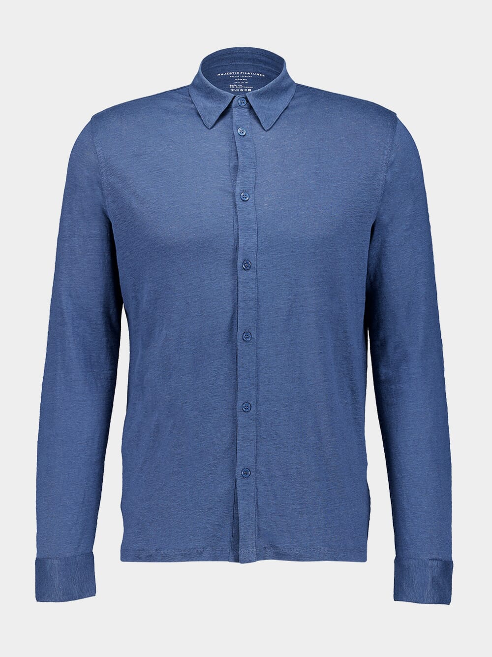 Taormina Blue Long-Sleeved Linen Shirt