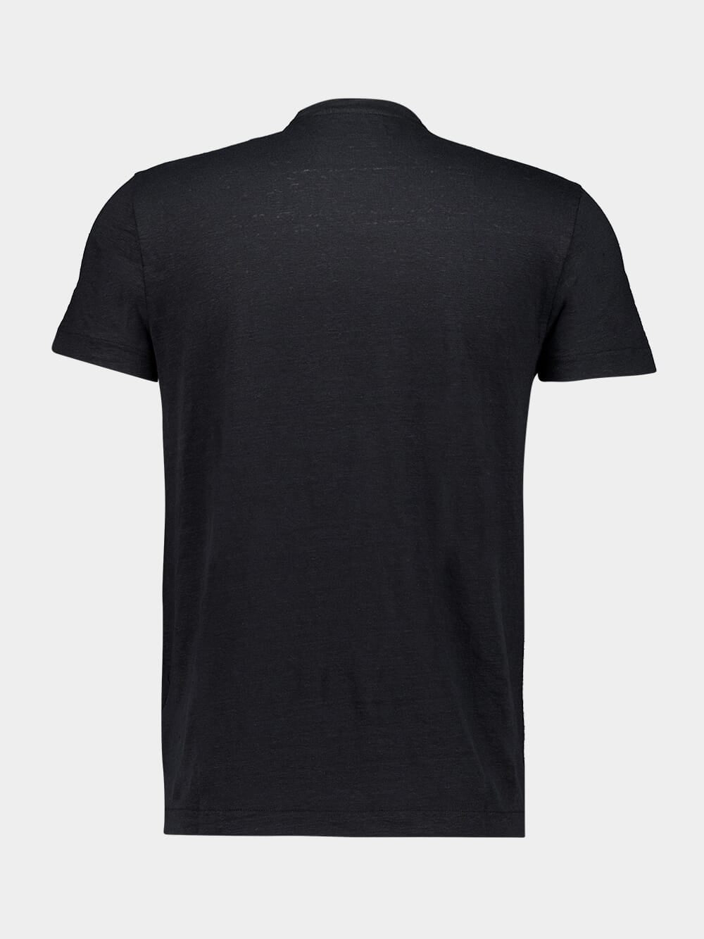 Black Round Neck Short-Sleeved T-Shirt