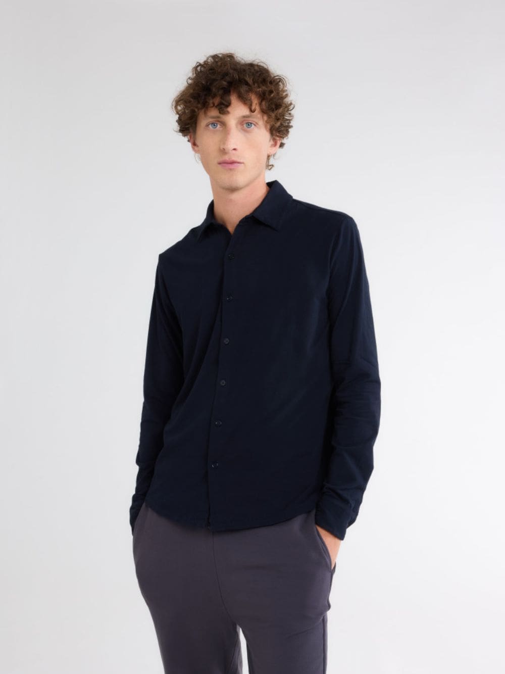 Navy Blue Organic Cotton Artisanal Dyeing Herman Shirt