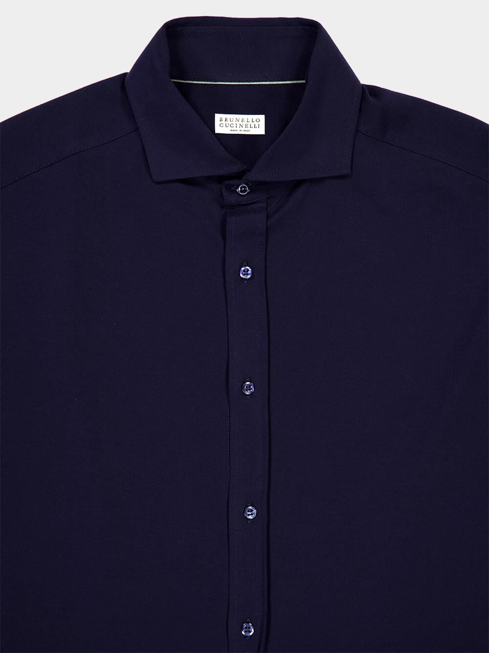 Navy Blue Cotton Tailored Shirt