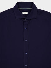 Brunello Cucinelli Navy Blue Cotton Tailored Shirt