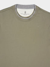 Brunello Cucinelli Khaki Cotton Faux-Layered T-Shirt