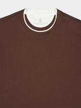 Brunello Cucinelli Brown Cotton Jersey Layered T-Shirt