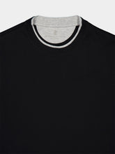 Brunello Cucinelli Black Cotton Faux-Layered T-Shirt