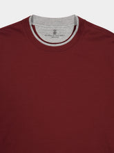 Brunello Cucinelli Red Cotton Jersey Faux-Layer T-Shirt