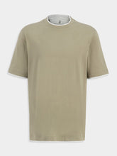 Brunello Cucinelli Khaki Green Faux-Layered Cotton T-Shirt
