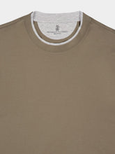 Brunello Cucinelli Khaki Green Faux-Layered Cotton T-Shirt