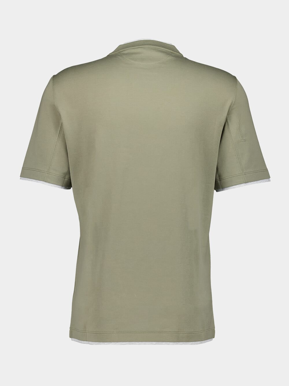 Green Cotton Jersey T-Shirt with Faux-Layering