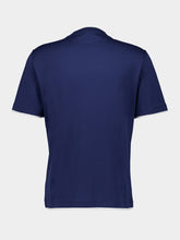 Brunello Cucinelli Blue Cotton Jersey T-Shirt with Faux-Layering