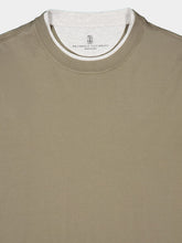 Brunello Cucinelli Khaki Faux-Layered Cotton T-Shirt