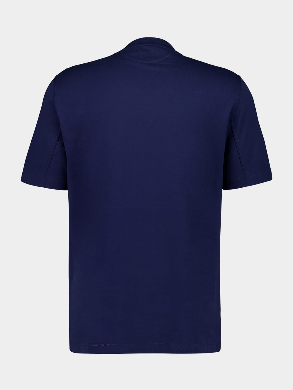 Dark Blue Cotton Crew-Neck T-Shirt with Logo