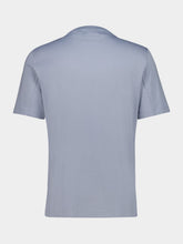 Brunello Cucinelli Light Blue Cotton Jersey Crew Neck T-Shirt with Logo