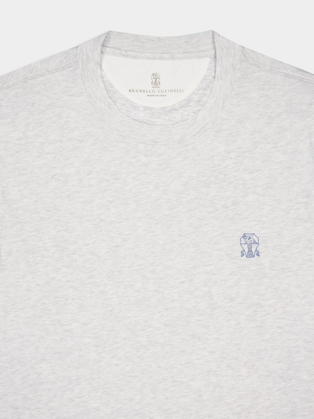 Grey Cotton Jersey Crew Neck T-Shirt