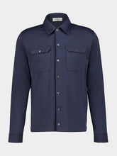 Piacenza 1733 Blue Silk Cotton Overshirt