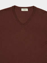 Piacenza 1733 Brown Wool V-Neck Jumper