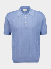 Piacenza 1733 Celeste Blue Silk and Cotton Knit Polo