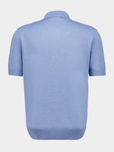 Piacenza 1733 Celeste Blue Silk and Cotton Knit Polo
