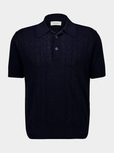 Piacenza 1733 Navy Blue Silk and Cotton Knit Polo