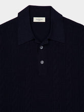 Piacenza 1733 Navy Blue Silk and Cotton Knit Polo