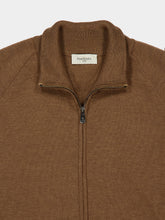 Piacenza 1733 Brown Wool Full-Zip Cardigan