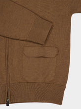 Piacenza 1733 Brown Wool Full-Zip Cardigan