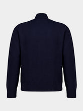 Piacenza 1733 Navy Blue Full-Zip Wool Cardigan