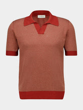 Piacenza 1733 Orange Silk and Linen Sailor Knit Polo