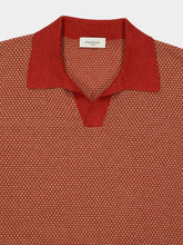 Piacenza 1733 Orange Silk and Linen Sailor Knit Polo