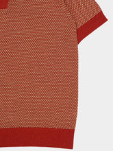 Piacenza 1733 Orange Silk and Linen Sailor Knit Polo