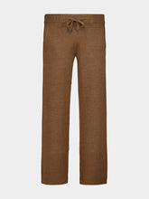 Piacenza 1733 Brown Wool Wide-Leg Knit Trousers
