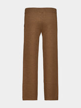 Piacenza 1733 Brown Wool Wide-Leg Knit Trousers