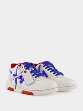 Off-White White and Cobalt Out of Office Leather Sneakers