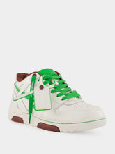 Off-White White and Green Out of Office Leather Sneakers