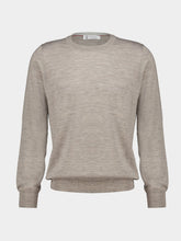 Brunello Cucinelli Stone Grey and Beige Virgin Wool and Cashmere Jumper