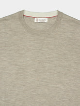 Brunello Cucinelli Stone Grey and Beige Virgin Wool and Cashmere Jumper