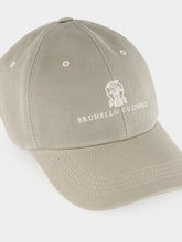 Brunello Cucinelli Army Washed Cotton Baseball Cap with Logo