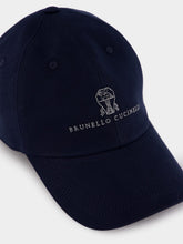 Brunello Cucinelli Navy Baseball Cap with Embroidery