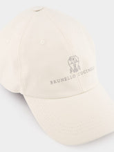 Brunello Cucinelli White Cotton Cap with Embroidered Logo
