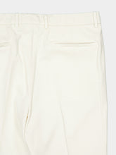 Brunello Cucinelli White Cotton Gabardine Pleated Trousers