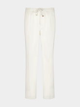 Brunello Cucinelli White Cotton Double-Pleated Drawstring Trousers