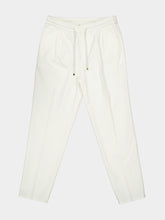Brunello Cucinelli White Cotton Double-Pleated Drawstring Trousers