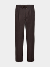 Brunello Cucinelli Brown Cotton Gabardine Drawstring Trousers