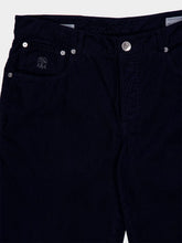 Brunello Cucinelli Dark Blue Corduroy Italian Fit Trousers