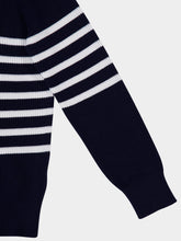 Brunello Cucinelli Navy Blue Knitted Cotton Zip-Neck Sweater